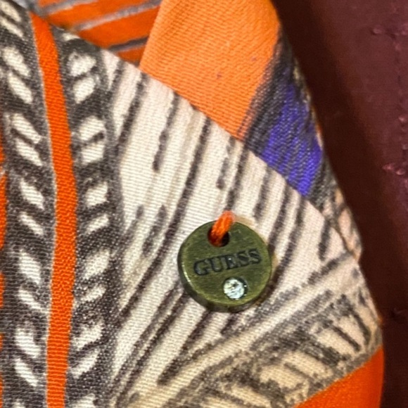 Guess Orange and Yellow Patterned Mini Dress Size 6 - Picture 4 of 9